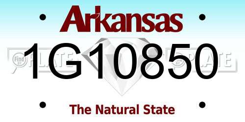 1G10850 Arkansas License Plate