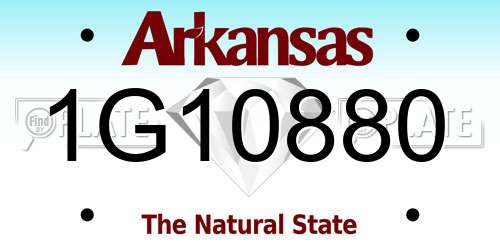1G10880 Arkansas License Plate