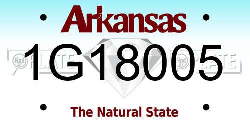 1G18005 Arkansas License Plate