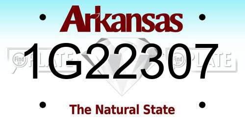 1G22307 Arkansas License Plate