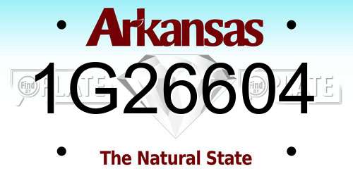 1G26604 Arkansas License Plate