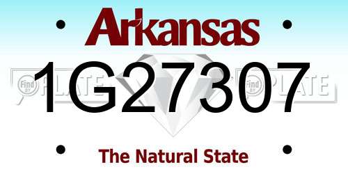 1G27307 Arkansas License Plate