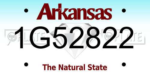 1G52822 Arkansas License Plate