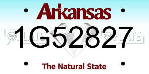 1G52827 Arkansas License Plate
