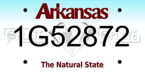 1G52872 Arkansas License Plate
