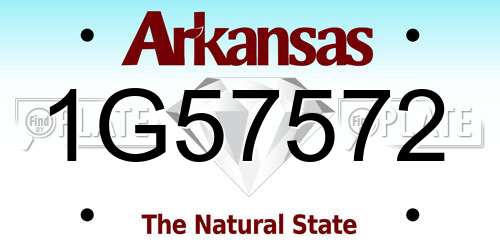 1G57572 Arkansas License Plate