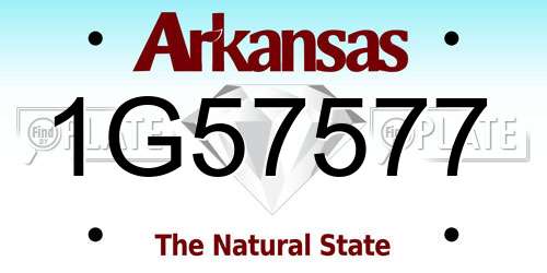 1G57577 Arkansas License Plate