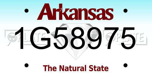 1G58975 Arkansas License Plate