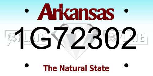 1G72302 Arkansas License Plate