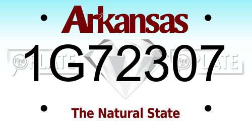 1G72307 Arkansas License Plate