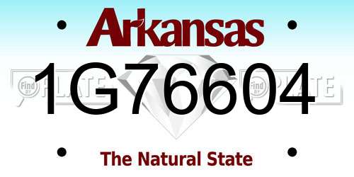 1G76604 Arkansas License Plate