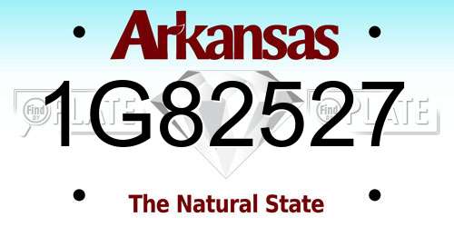 1G82527 Arkansas License Plate