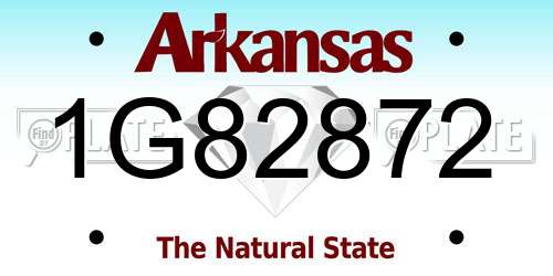 1G82872 Arkansas License Plate