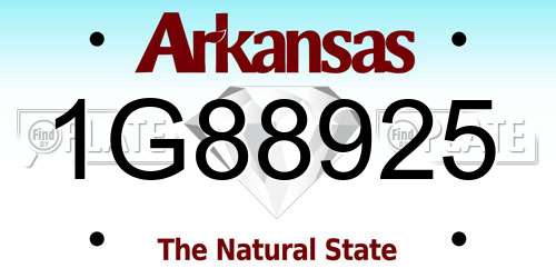 1G88925 Arkansas License Plate
