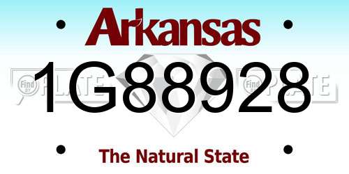 1G88928 Arkansas License Plate
