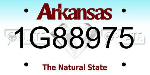 1G88975 Arkansas License Plate