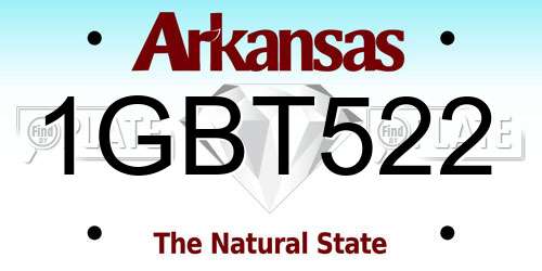 1GBT522 Arkansas License Plate