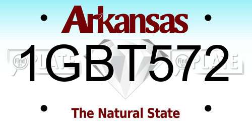 1GBT572 Arkansas License Plate