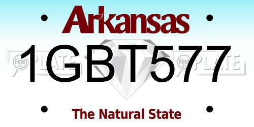 1GBT577 Arkansas License Plate