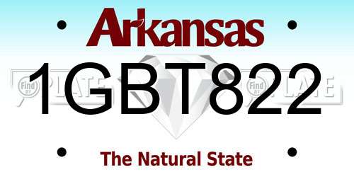 1GBT822 Arkansas License Plate