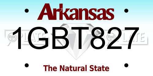 1GBT827 Arkansas License Plate