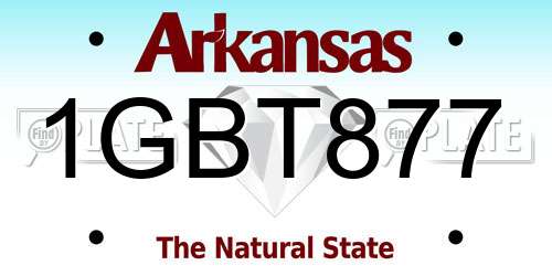 1GBT877 Arkansas License Plate