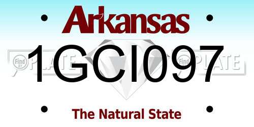 1GCI097 Arkansas License Plate
