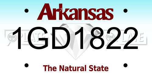 1GD1822 Arkansas License Plate
