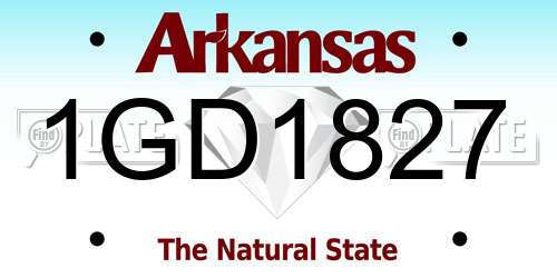 1GD1827 Arkansas License Plate