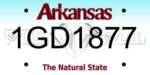 1GD1877 Arkansas License Plate