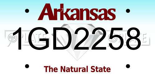 1GD2258 Arkansas License Plate