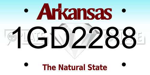 1GD2288 Arkansas License Plate