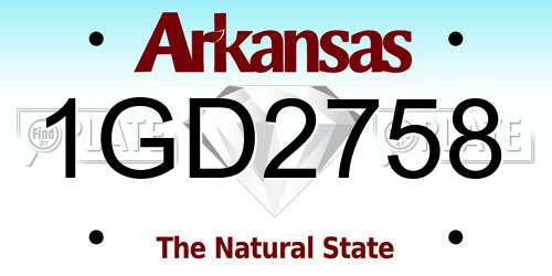 1GD2758 Arkansas License Plate