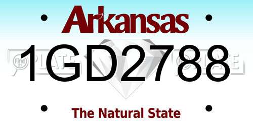 1GD2788 Arkansas License Plate