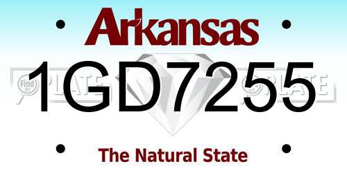 1GD7255 Arkansas License Plate