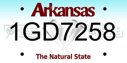 1GD7258 Arkansas License Plate