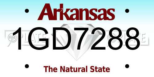 1GD7288 Arkansas License Plate