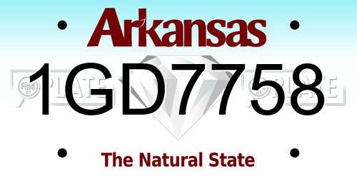 1GD7758 Arkansas License Plate