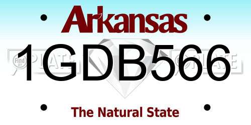 1GDB566 Arkansas License Plate