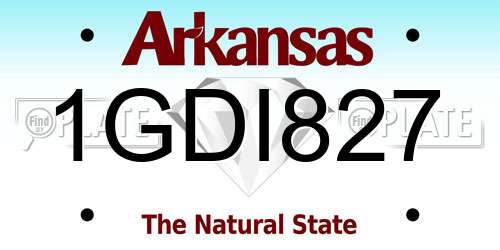 1GDI827 Arkansas License Plate