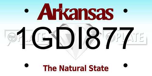 1GDI877 Arkansas License Plate