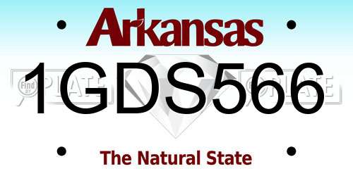1GDS566 Arkansas License Plate