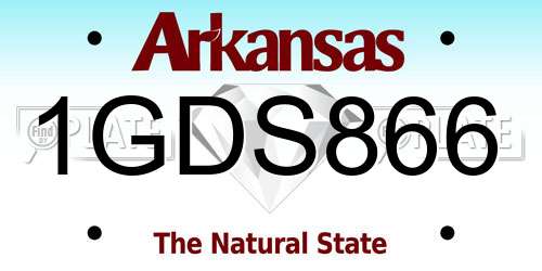 1GDS866 Arkansas License Plate