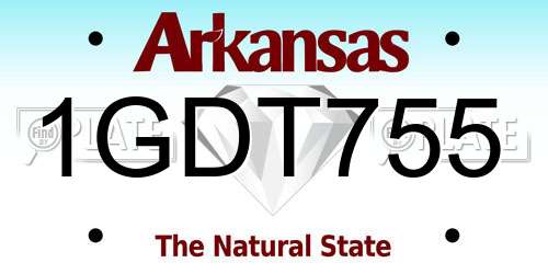 1GDT755 Arkansas License Plate