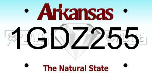 1GDZ255 Arkansas License Plate