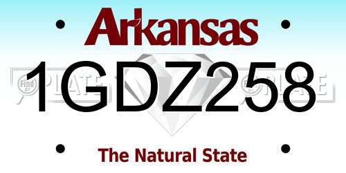 1GDZ258 Arkansas License Plate
