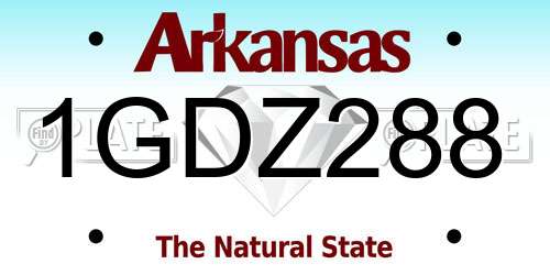 1GDZ288 Arkansas License Plate