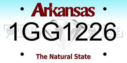 1GG1226 Arkansas License Plate