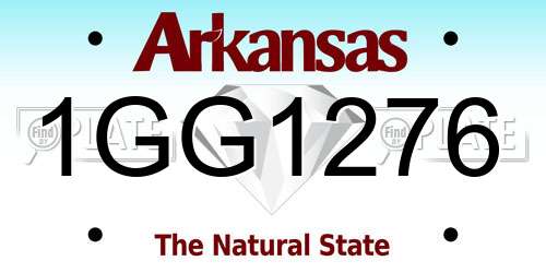 1GG1276 Arkansas License Plate