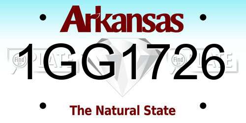 1GG1726 Arkansas License Plate